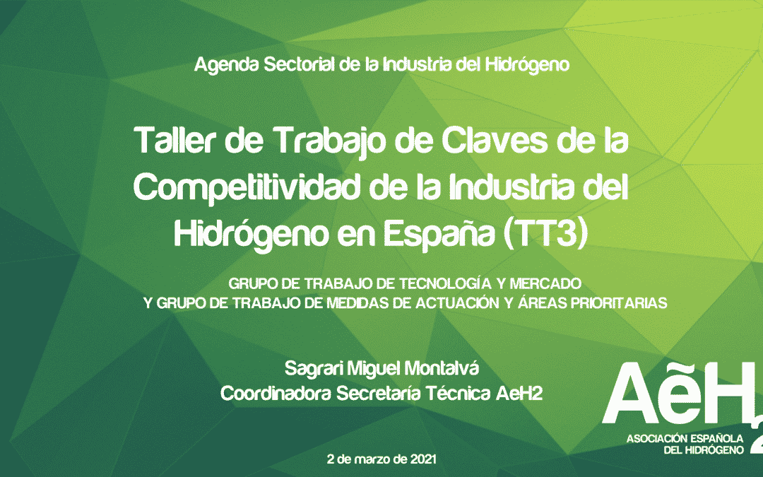 Celebrado el tercer Taller de Trabajo de la Agenda Sectorial “Claves para la Competitividad del Hidrógeno en España”